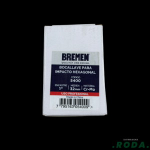 BOCALLAVE PARA IMPACTO HEXAGONAL LARGA 32MM