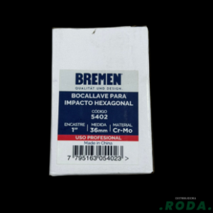 BOCALLAVE PARA IMPACTO HEXAGONAL LARGA 36MM