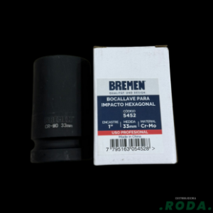 BOCALLAVE PARA IMPACTO HEXAGONAL LARGA 33MM